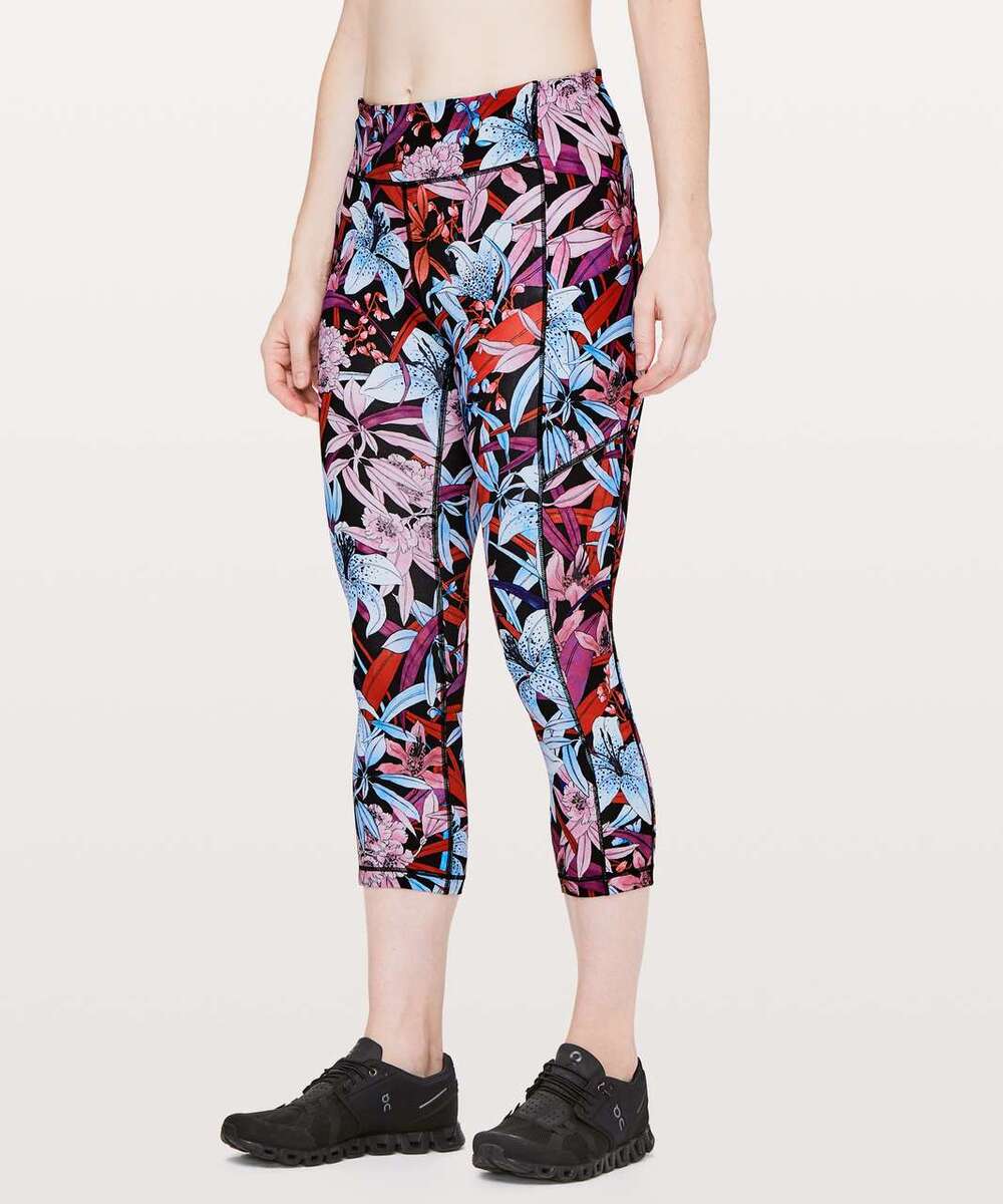 Lululemon Speed Up Crop *21" 4 Lush Lillies Multi #W6AL4S Luxtreme Run Gym